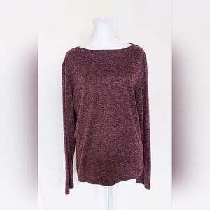 TR Bentley Long Sleeve Knit Maroon Top Shirt Womens Size Large Vintage